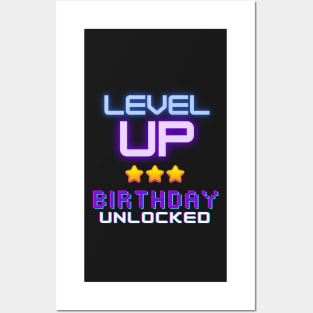 Birthday Boy Time to Level Up Video Game Birthday Posters and Art